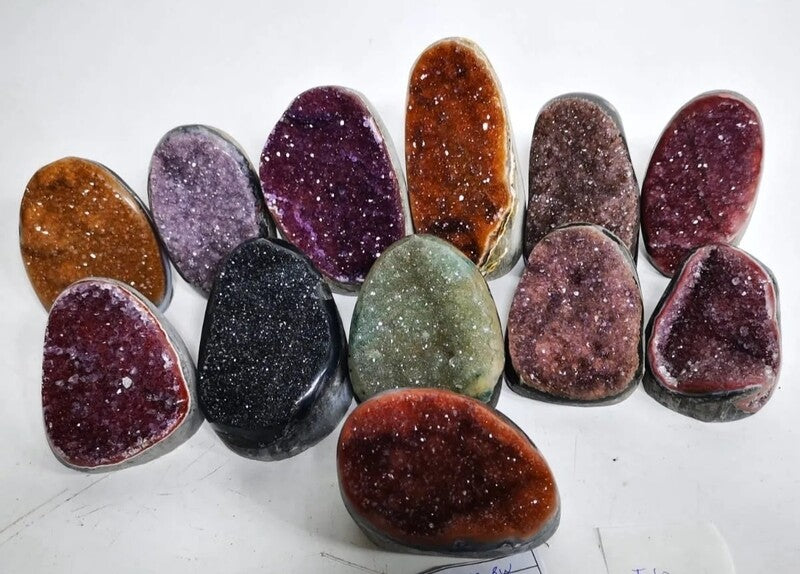 Batch cutting basic rainbow amethyst