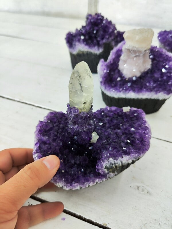 Two pieces of amethyst Calcite